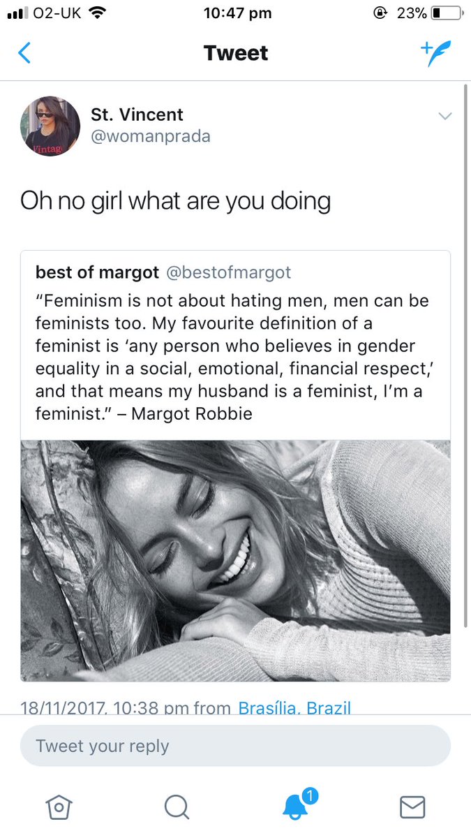 infamousmargot's tweet image. a woman?? wanting equality?? using her platform to make a difference?? trying to educate people on something we all need to realise?? not just sitting there being a “pretty” face?? oh my god: the horror!