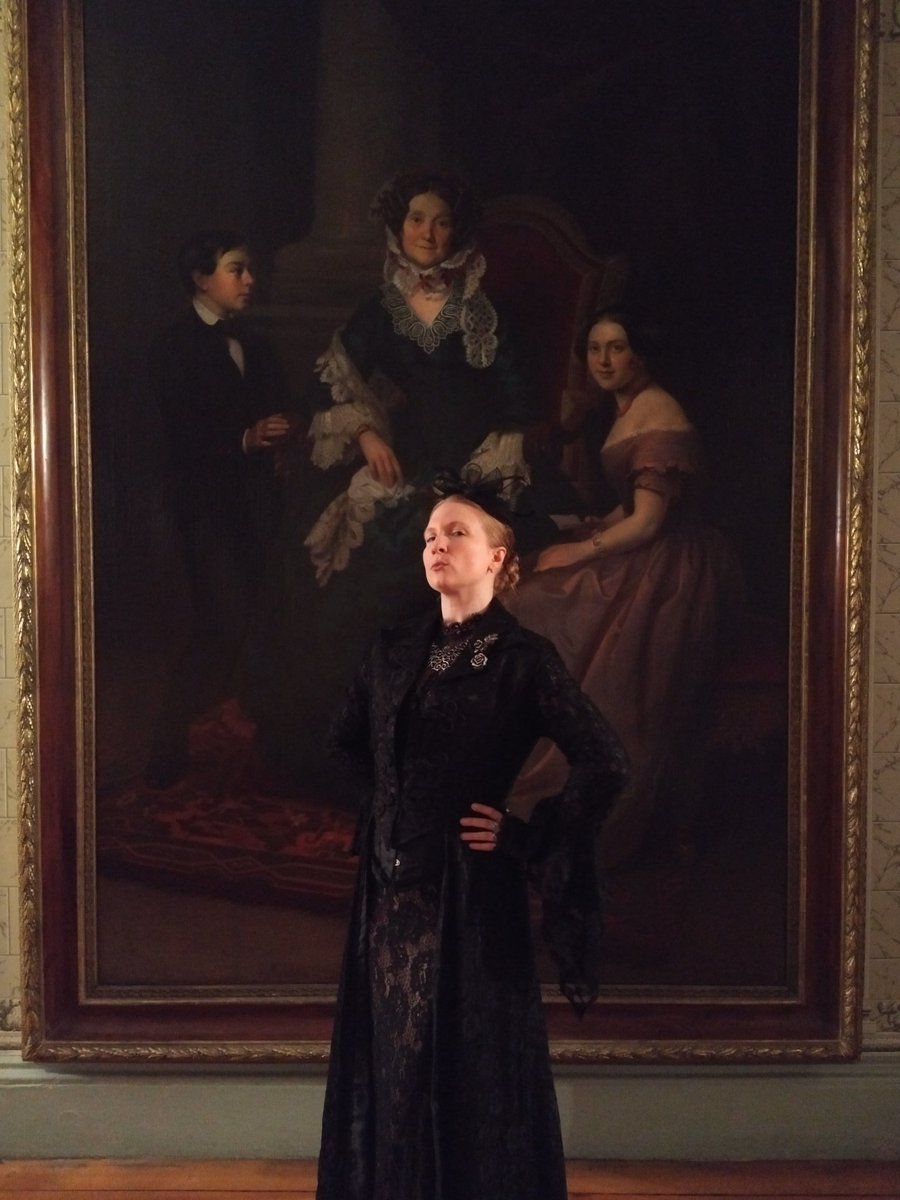 Leannarenee's tweet photo. THE ETERNA SOLUTION (out now from @torbooks !) Launch @MorrisJumel was grand! Here I stand in my usual regalia before the Lady of the House, Eliza Jumel. Thanks to @wormwoodandgall for co-hosting a magical night! https://t.co/Pfxtrr6Arj