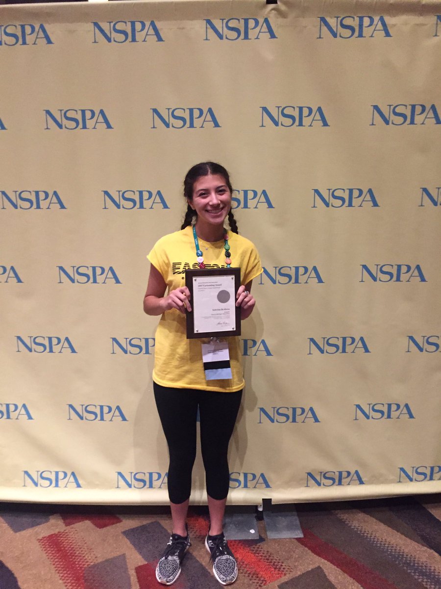 Congrats to Sabrina DeAbreu ('18), Eastside Art Director, who was just announced as 4th place in the nation in the Cartoonist of the Year contest for her comic strips published last school year.