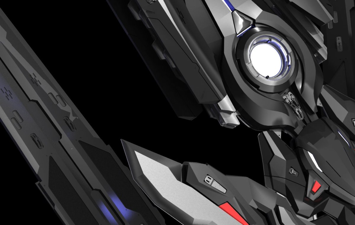 no humans science fiction black background robot solo mecha close-up  illustration images