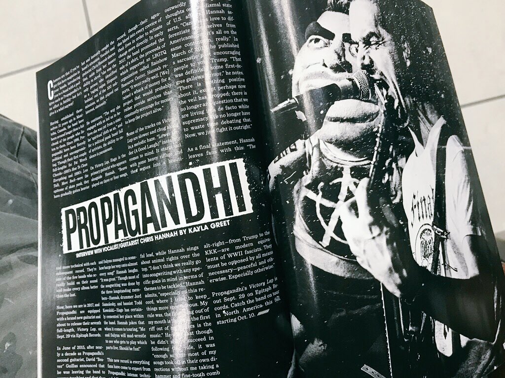 afatwreck's tweet photo. Rad picture of puppet #FatMike singing with Chris from @propagandhi in @NewNoiseMags #afatwreck #punkrockdocs #print https://t.co/GYyOogMH6O