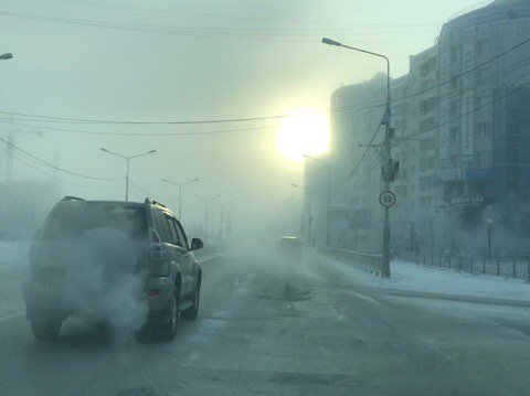 yakutia's tweet photo. Back to the cold driving... On the way to cinema theater... #Yakutsk https://t.co/BMHf9wkL33
