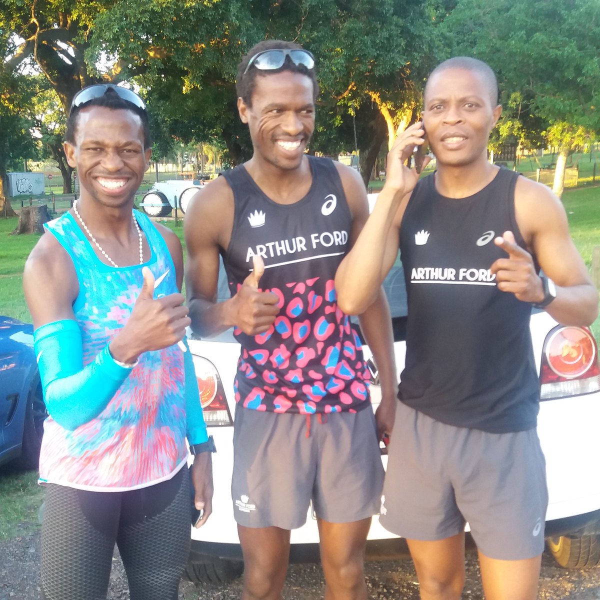 Arthur Ford Athletics: Kings of the Road,  Bongmusa, Thuso and Luzuko ready for the  Training Run on Comrades Route with Prodigal Khumalo .
@bulwer_marathon 
<a href="/ComradesRace/">ComradesRace</a> 
<a href="/Prodi_Khumalo/">Prodigal Khumalo</a> 
<a href="/thuso6/">tmosiea@gmail.com</a> 
<a href="/victor_molefe/">Victor Molefe</a> 
<a href="/MndeniZulu8/">Mndeni Zulu</a> 
<a href="/runwithcuan/">Cuan Walker</a>