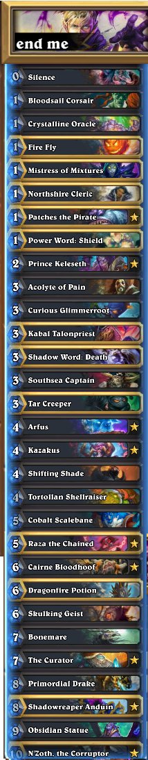 Hs Pro Deck Feed On Twitter Blastoise N Zoth Keleseth Highlander Priest Via Fenohs Hearthstone Hearthstonedecks