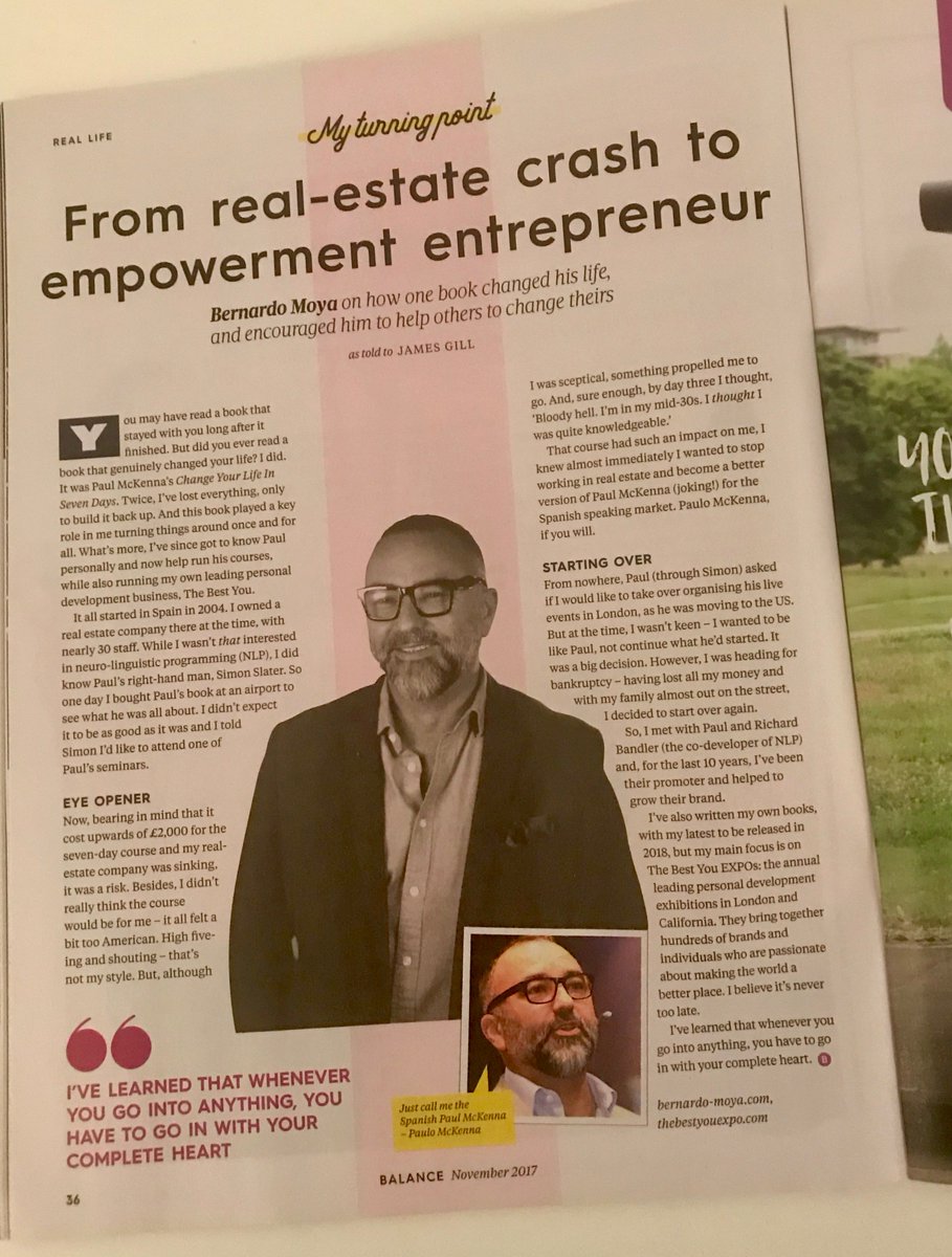 nlplifetraining's tweet photo. Interview with our #CEO @Bernardo_Moya in #balancemagazine https://t.co/w3dfvnJhos