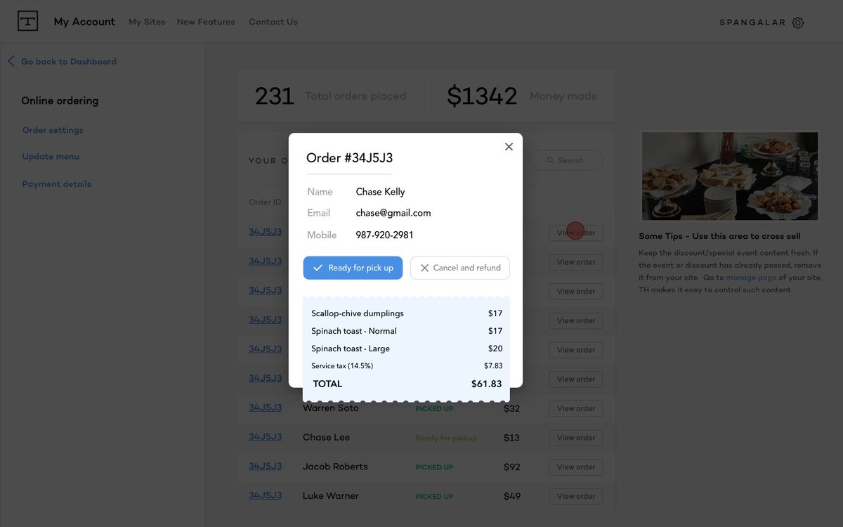 Table_Hero's tweet photo. Allow your customers to place online #takeout orders from anywhere with #Tablehero #Orders. https://t.co/d6INeNfM1E