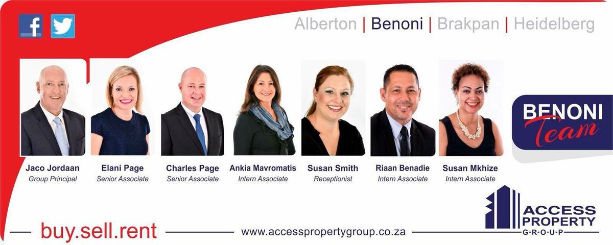 LIfestyleTer's tweet photo. Access Property Group | Meet the Benoni Team.  https://t.co/D6OJgWPE4b
Tel 011 425 2469
#AccessPropertyGroup #LifestyleTerrace #cirobertson https://t.co/5WlaX5N3h0