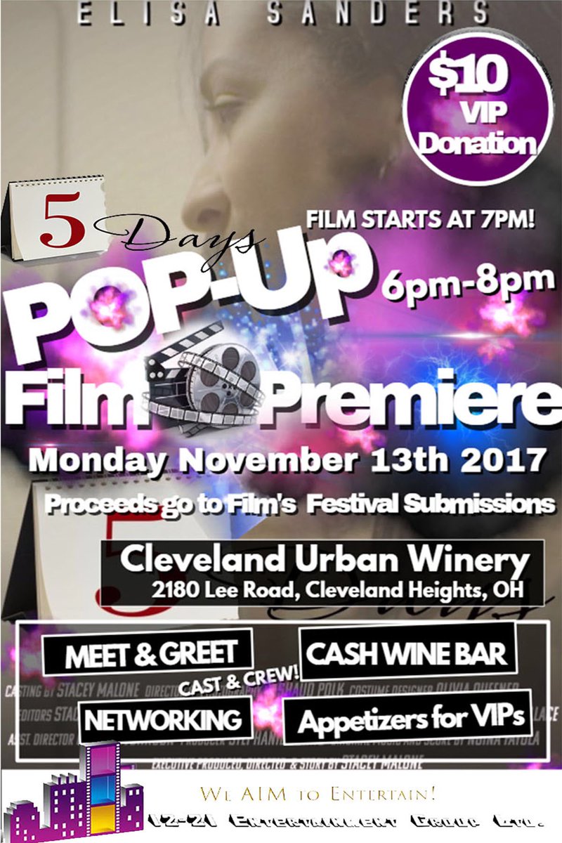 A week away 
eventbrite.com/e/5-days-pop-u…
#5days #5daysshortfilm #shortfilm #filmlife #staceymalone # shortfilms