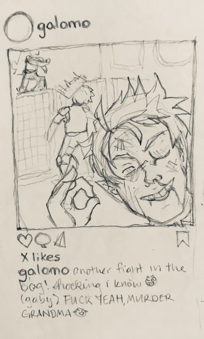 It's only Monday and sketching Palomo's fake insta account has been the highlight of my week #dnd 