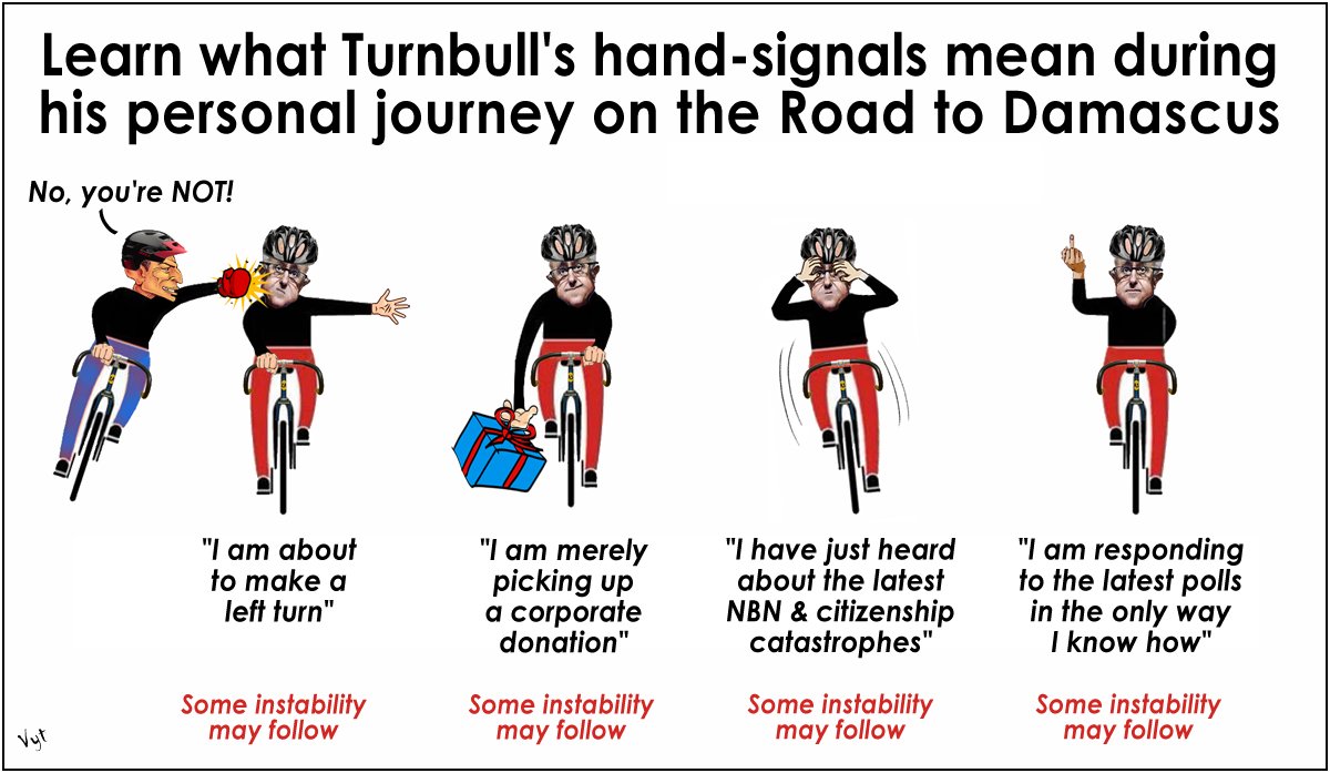 borborigmus's tweet photo. Turnbull apparently cycles. Here's how to read his hand signals while he is on the road ... https://t.co/n6epKO4dYf