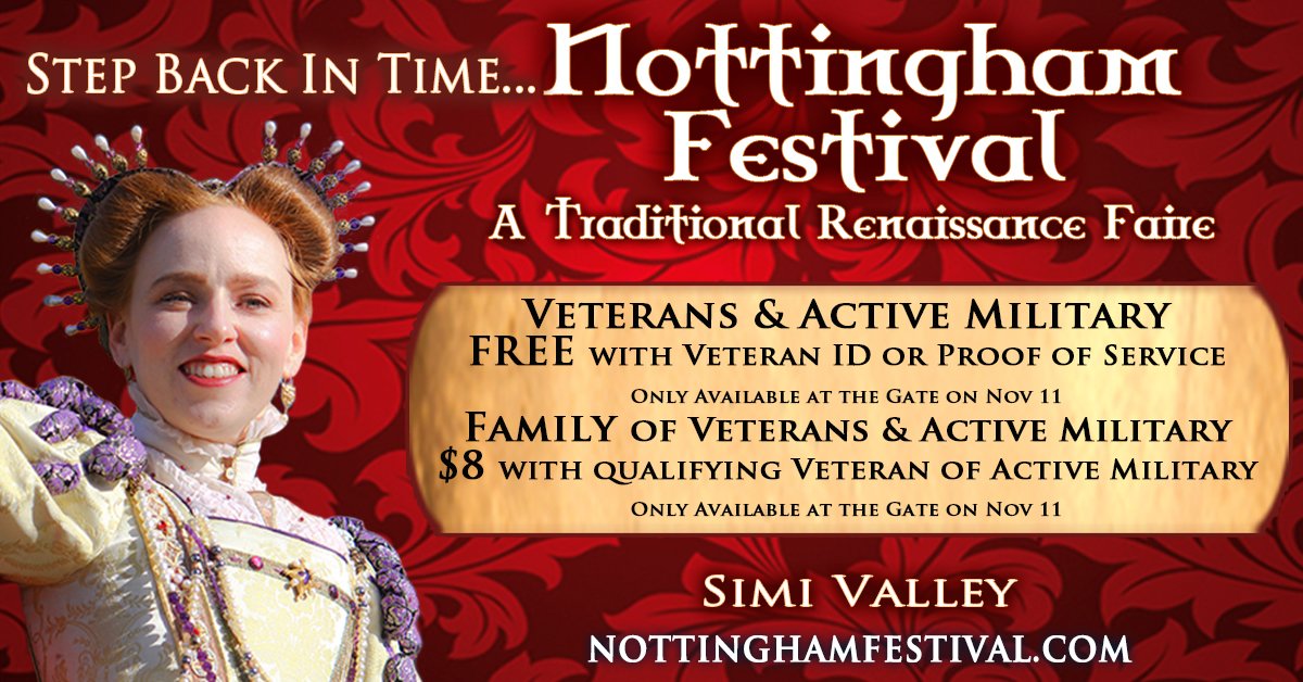 Nottingham Festival wants to Honor Veterans and Active Military on Nov 11!  Come join us at <a href="/NottinghamFstvl/">Nottingham Festival</a> ! ***Offer good @ Box Office