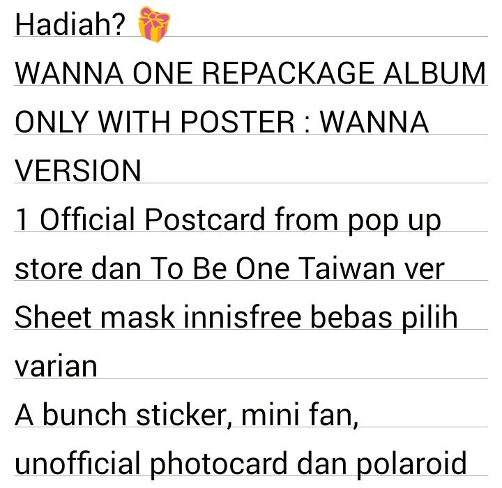 danielienoona's tweet photo. WANNA ONE COMEBACK GIVEAWAY #NOONAGIVEAWAY
- GA dimulai dari 7 Nov sampe 7 Des
- INA ONLY
Good luckβ‘
#wannaoneinjkt https://t.co/aR97JZmfXo