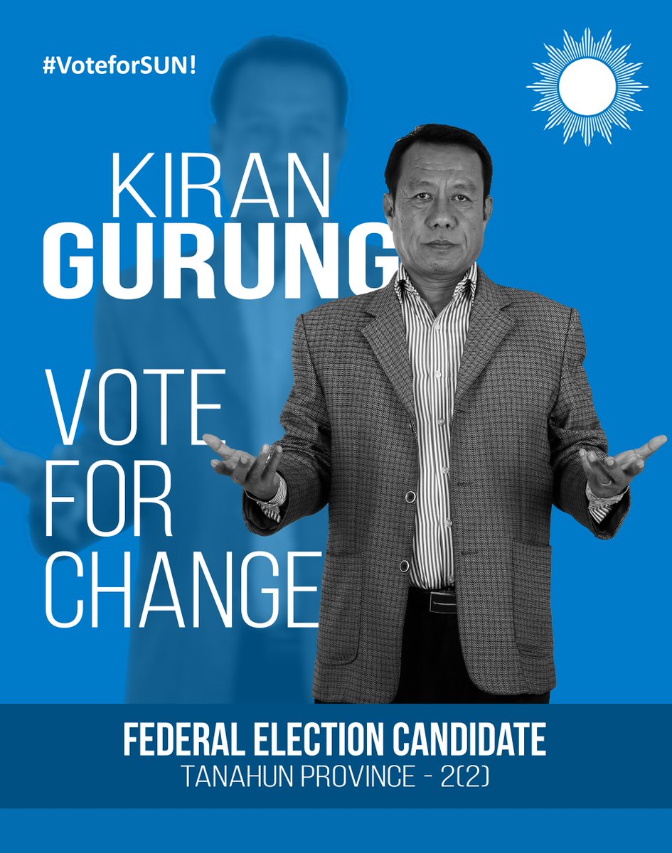 Refuse to be ordinary. Vote for CHANGE. Vote for SUN.
#voteforChange
#voteforSUN
#iamwithKiranGurung