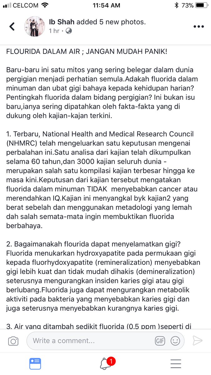 ib_shah's tweet photo. Sedikit petikan tentang bahaya flourida!baca!!

Perlukah guna ubat gigi flourida? Kenapa nk letak dlm loji air di malaysia? Agenda yahudi! https://t.co/xBEDc49eRm