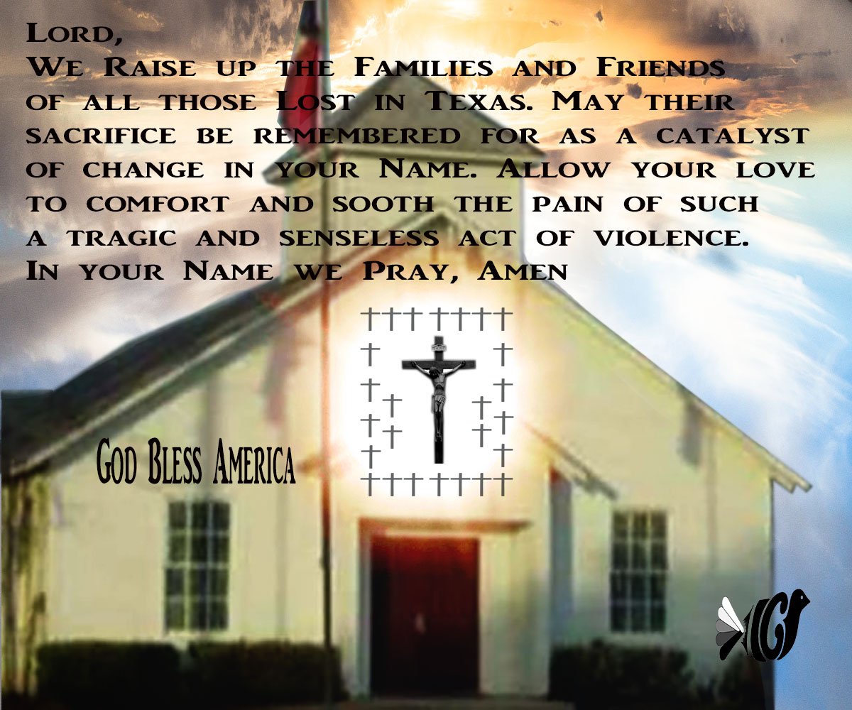 InspiriCDesign's tweet photo. God be with them....Please retweet to share the prayer.
#SutherlandSpringsShooting #SutherlandSpringsTexas #SutherlandSpringsTX #sutherlandspring #TexasChurchMassacre #texaschurchshooting #texaschurchshooter #TexasChurch #PrayersforTexas #prayersforsutherlandsprings https://t.co/hAUge89khP