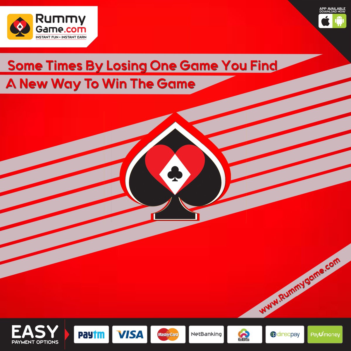 RummyGameOffl's tweet photo. Now Get Instant Fun &amp; Instant Earn With Instant Pay Through Paytm Play Online Rummy At https://t.co/2OZKEUD4z4 #13Cards #Indianrummy https://t.co/qo4zUX7sa4
