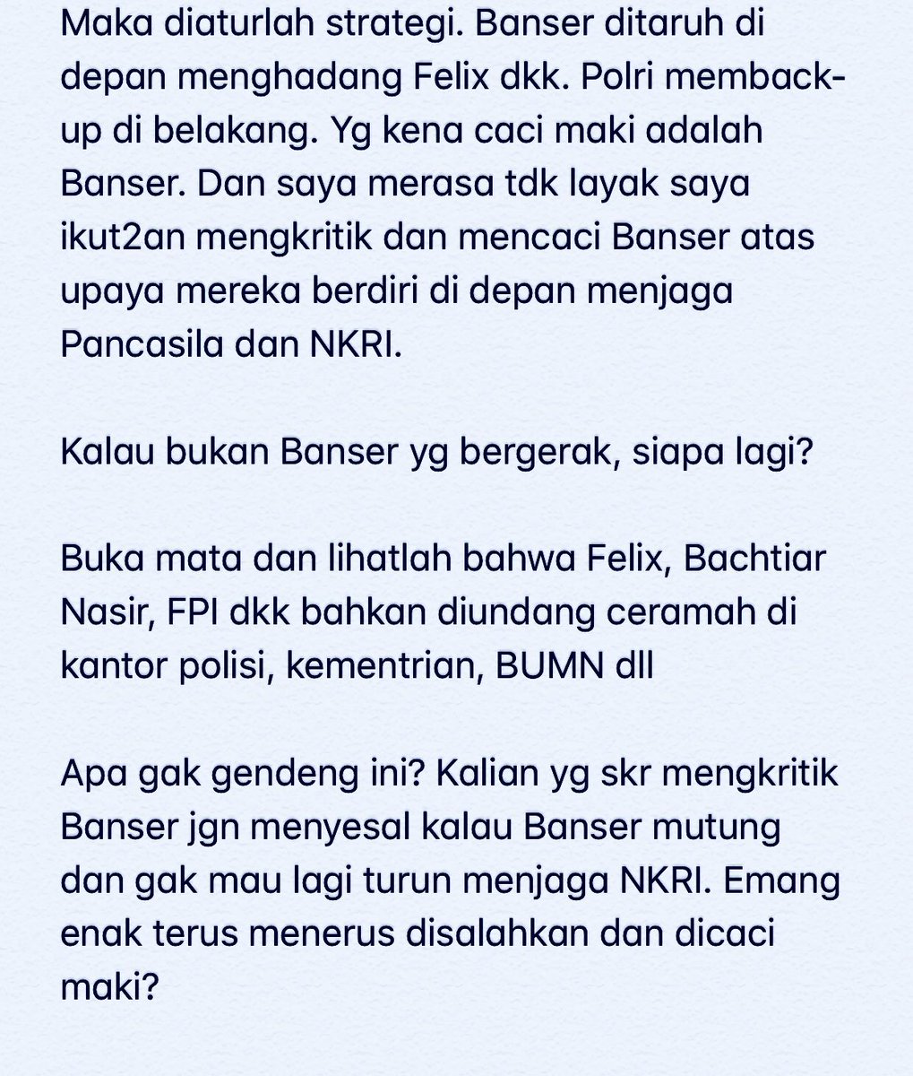 sahaL_AS's tweet photo. MENDUKUNG BANSER. Pernyataan lugas Rais Syuriah PCINU Australia @na_dirs ttg. kasus Felix di Bangil. Sebarkan! :) https://t.co/fxWbovAeMJ