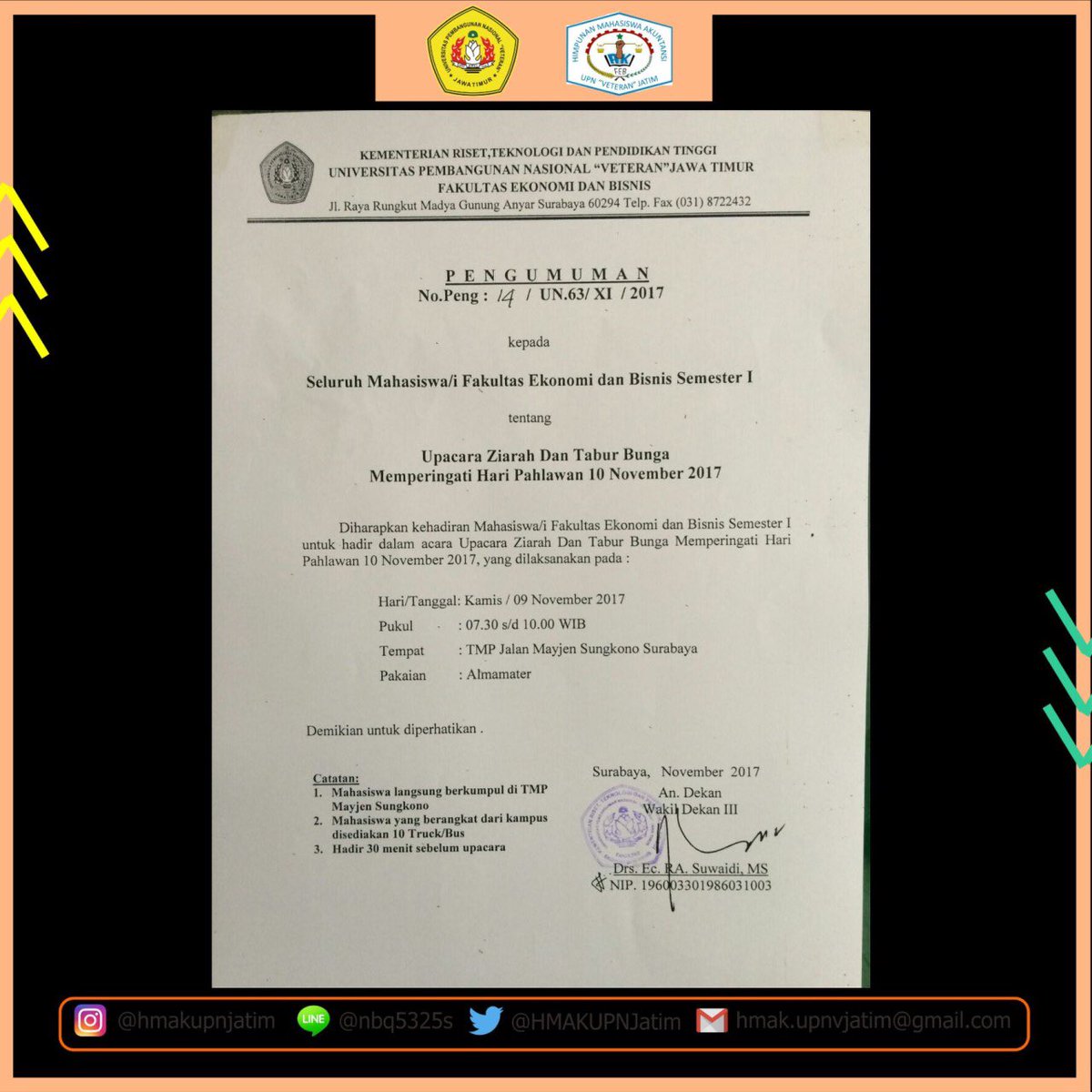 Hi, teman2 akuntansi! Ada pengumuman nih untuk mahasiswi FEB semester 1, yuk di cek! 👇🏻 #KabinetTelolet #HMAKSolid