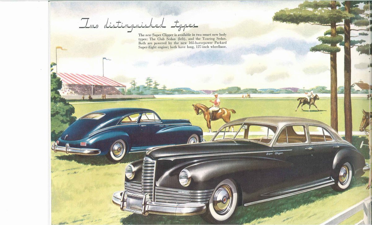 Mercomatic's tweet photo. These prestige #Packards's were offered as a 2- door Club Sedan or 4-door Touring Sedan; interiors are masterpieces of understated elegance https://t.co/TpQhyre5dx