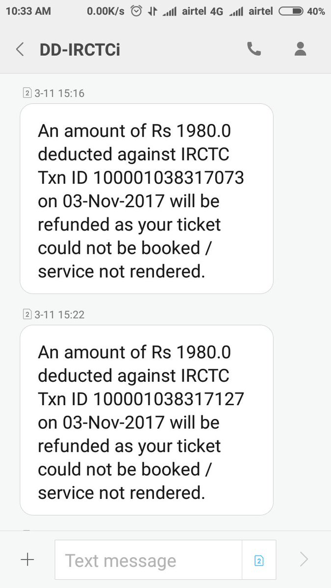 AhammadAliMolla's tweet photo. Still waiting for the both refunds since 3rd Nov...

@IRCTC_Ltd @RailMinIndia @PiyushGoyal @PiyushGoyalOffc https://t.co/gEKB3bp4lc