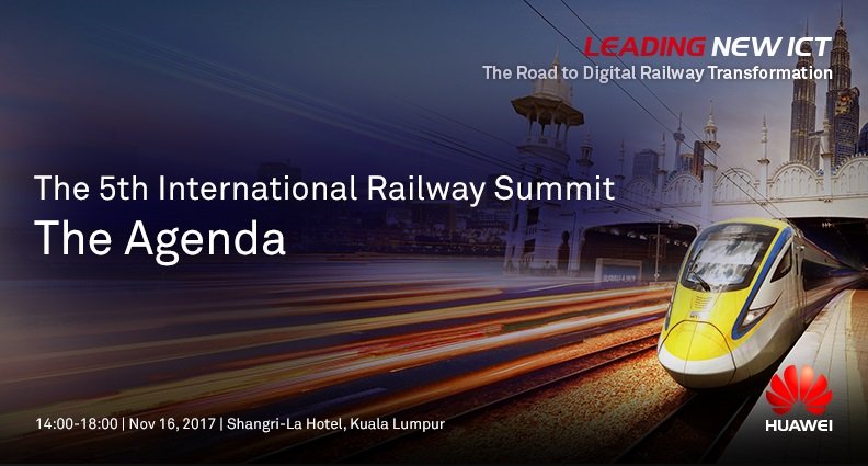 HuaweiEnt's tweet photo. Join #Huawei in #Malaysia @ #IRS5. See the agenda for a preview of our amazing speakers from the #railway sector: https://t.co/v4yyn9qvCz https://t.co/hzrxtH666W