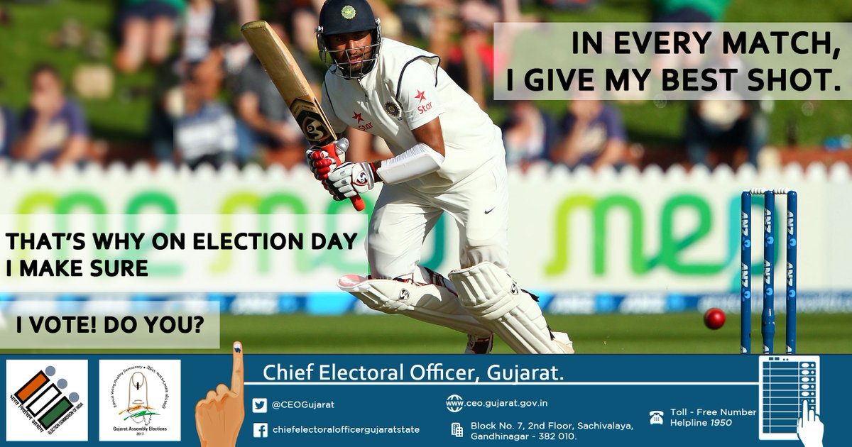 CEOGujarat's tweet photo. He Votes Even In His Busy Cricketing Schedule He Votes! Will You?
Be #ReadyToVote In The Upcoming #GujaratElections2017. 

#CEOGujarat https://t.co/LLRT71BhHL