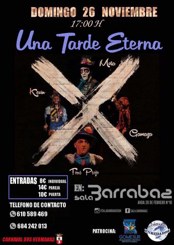 EventCarnaval's tweet photo. No te lo puedes perder !!! Entradas ya a la venta. Dos Hermanas domingo 26 de noviembre. https://t.co/8WYwHkwGRU