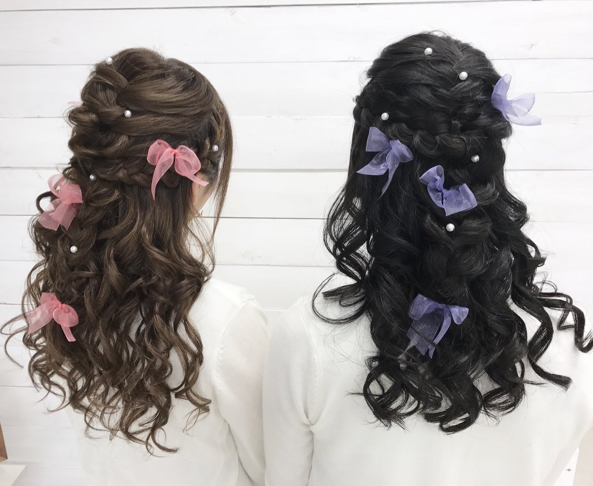 ヘアセットサロン 栄 錦 グランディール コンサートヘア ヘアセット ヘアアレンジ ヘアメイク ヘアメ コンサート 名古屋 栄 錦 グランディール ハーフアップ リボン 名古屋ヘアセット 栄ヘアセット