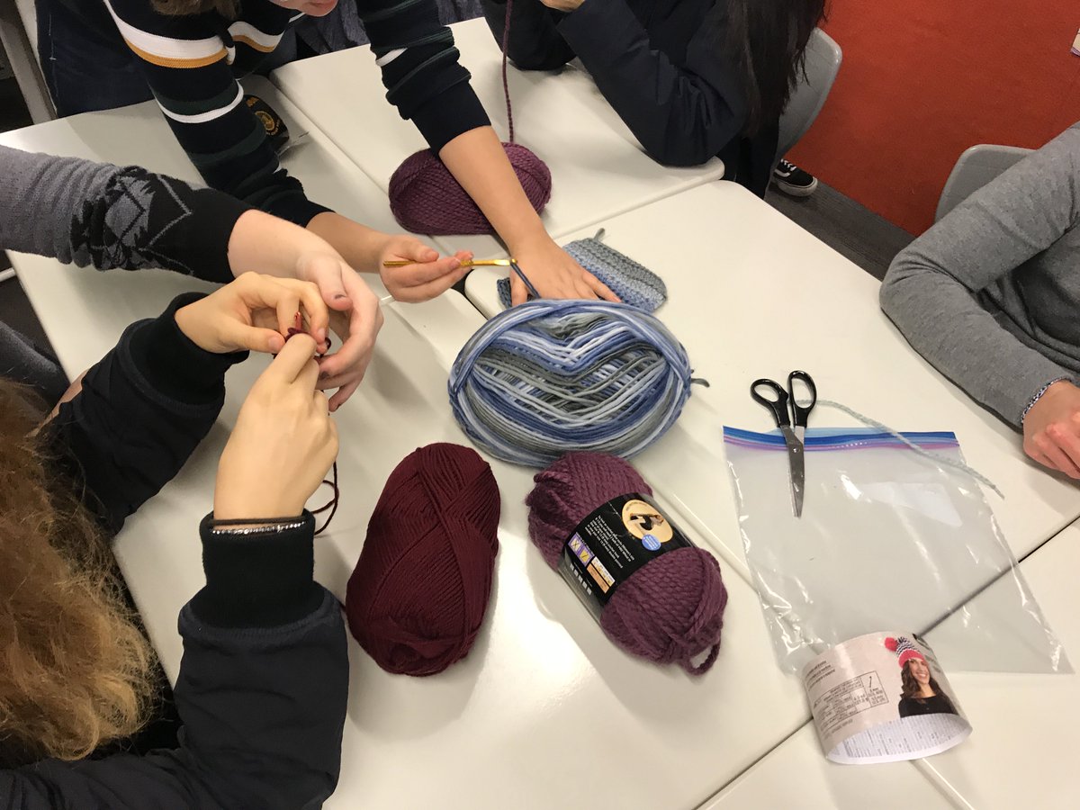 ISB_SL's tweet photo. Scarfs for the Homeless is well underway! Today was the first tutorial which had an incredible amount of interest! Next tutorial on Friday! https://t.co/Qs86s2zTqv