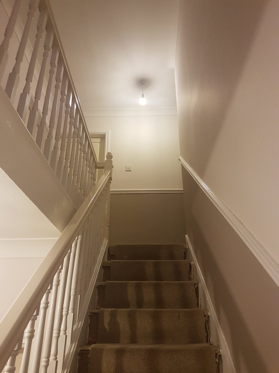 Williams_decor's tweet photo. Staircase finished in otley using @DuluxDecCentre vinyl Matt and satinwood. 👍 https://t.co/V8eALXQ7EW