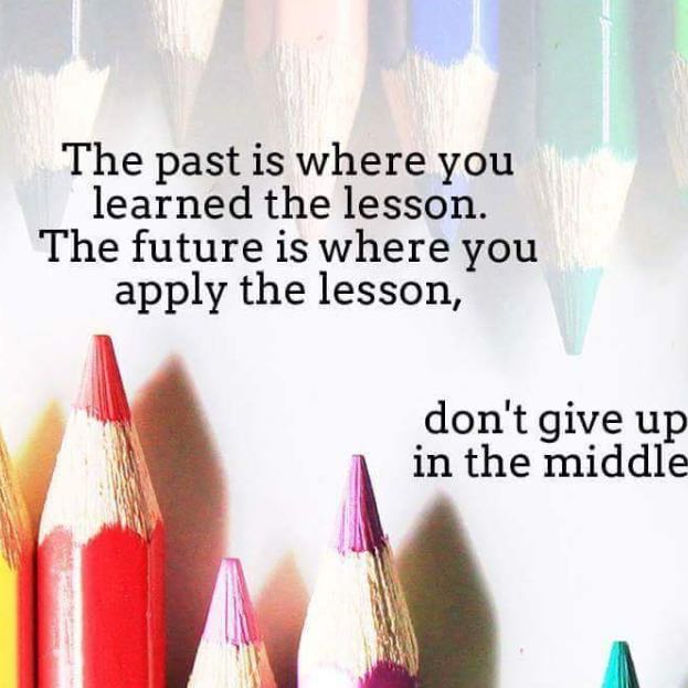 The past is where you learned the lesson. The future is where