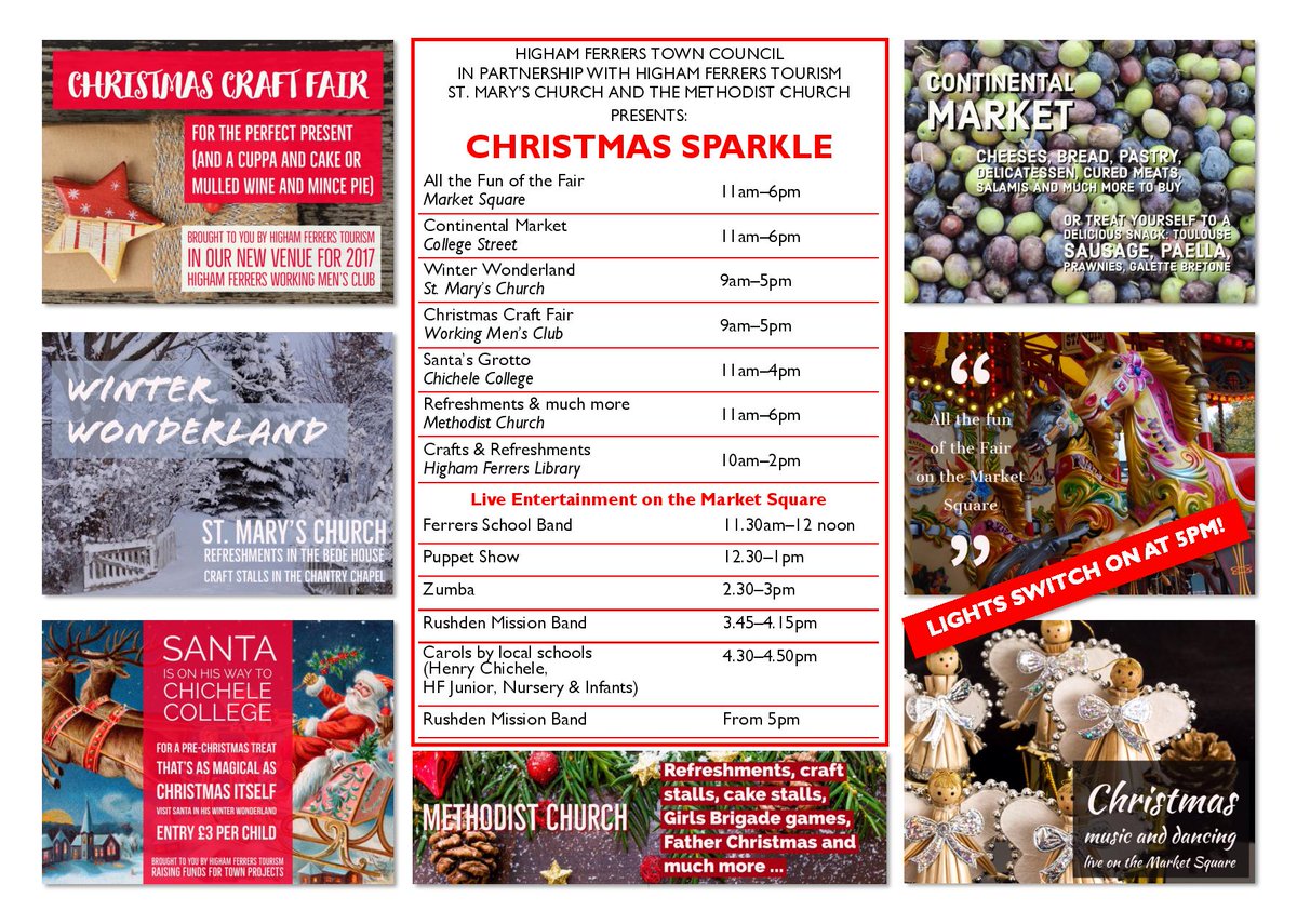 HighamFerrersTC's tweet image. #HFCS2017 #CONTINENTALMARKET #FUNFAIR #CRAFTFAIR #WINTERWONDERLAND #SANTASGROTTO #ROASTEDCHESTNUTS #HIGHSTREET #WORKINGMENSCLUB #PROSECCO