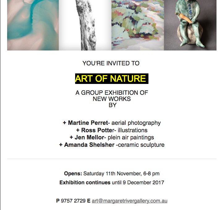 martineperret's tweet image. Join us this saturday #margaretriver Gallery for Art of Nature group #exhibition 6pm see you! Thanks @FermoyEstate  for our wine