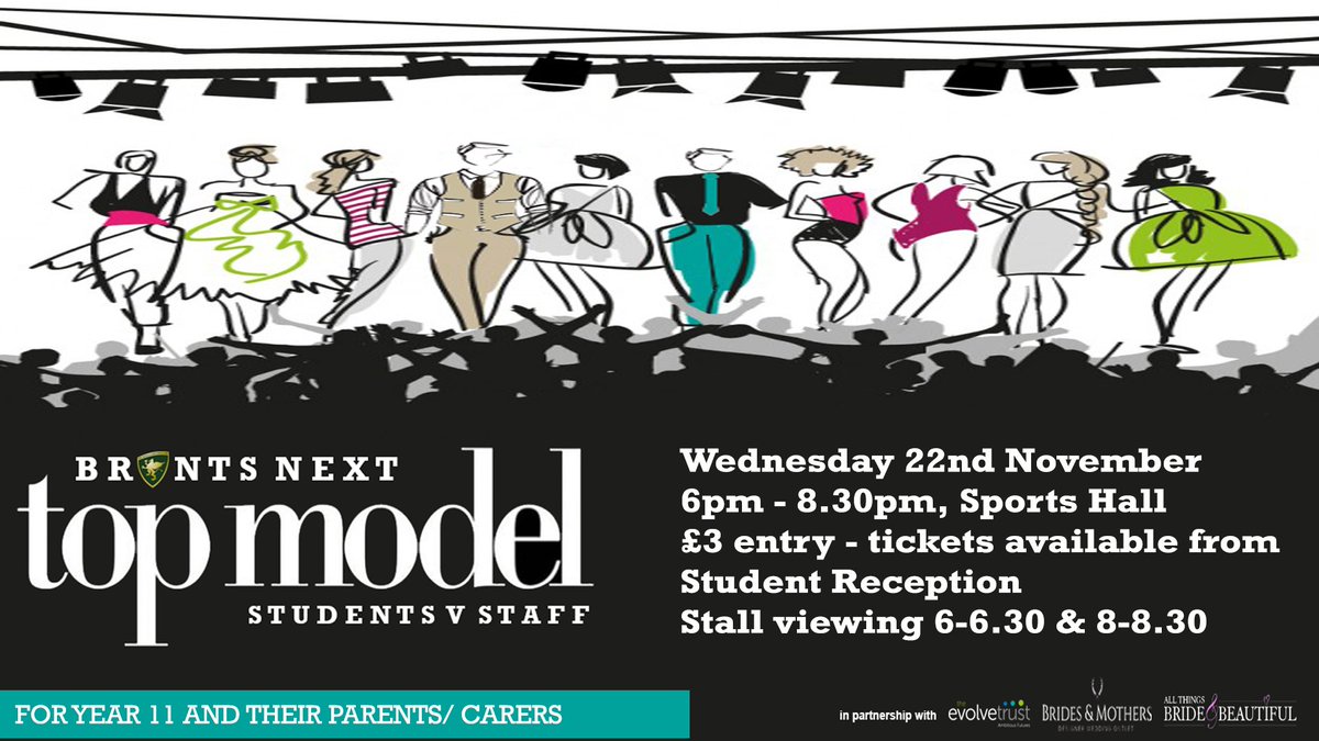 BruntsAcademy's tweet photo. For Yr11 students &amp; parents/ carers: Come along to our Fashion Show on Wednesday 22nd Nov from 6pm for inspiration for prom! https://t.co/CRrmnvvVnD