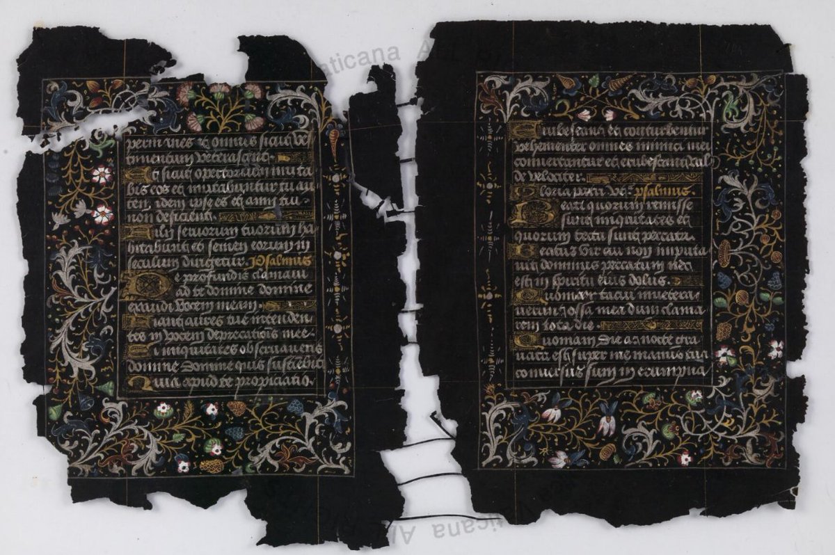 DigitaVaticana's tweet image. Vat. lat. 9488: Book of hours, black parchment. #LibRarities ➡️digi.vatlib.it/view/MSS_Vat.l…