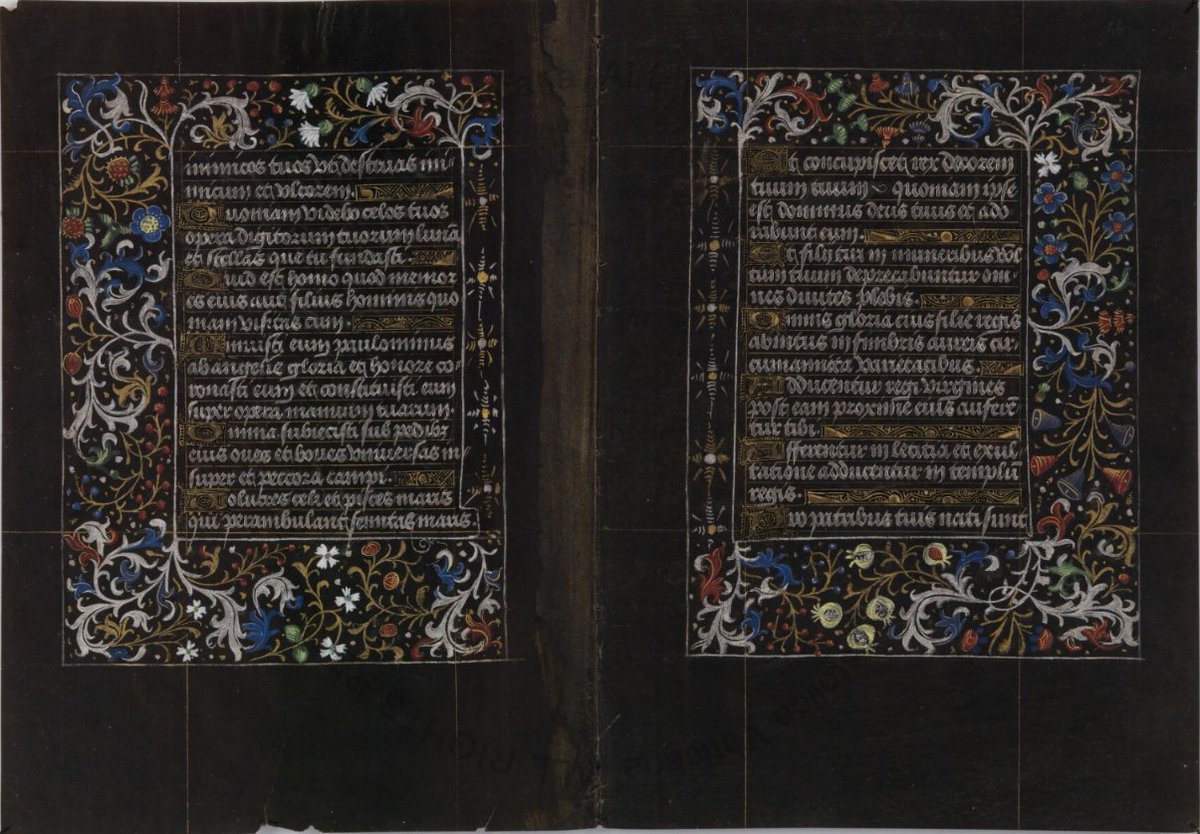 DigitaVaticana's tweet image. Vat. lat. 9488: Book of hours, black parchment. #LibRarities ➡️digi.vatlib.it/view/MSS_Vat.l…