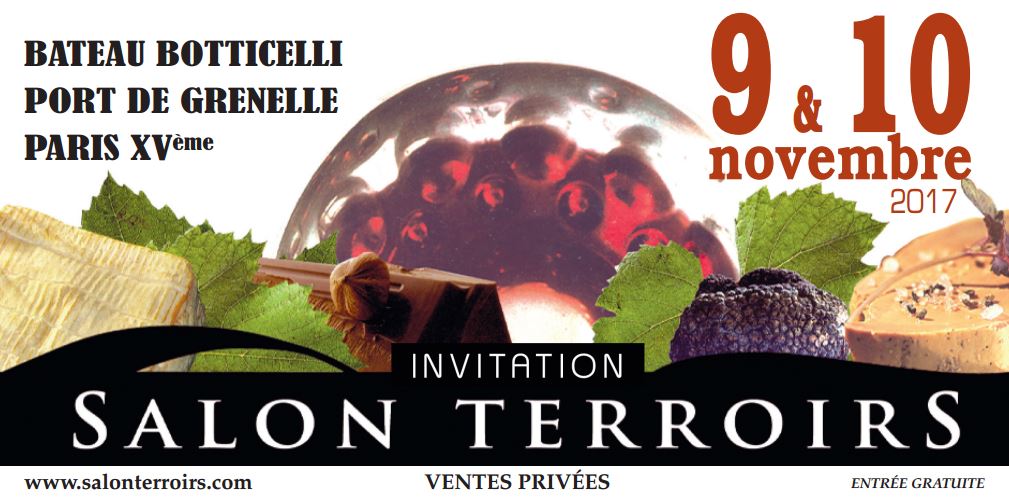 Salon Terroirs à #Paris port de Grenelle, Bateau Botticelli, les 9 &amp; 10 novembre. #Dégustation et ventes privées de nos vins.