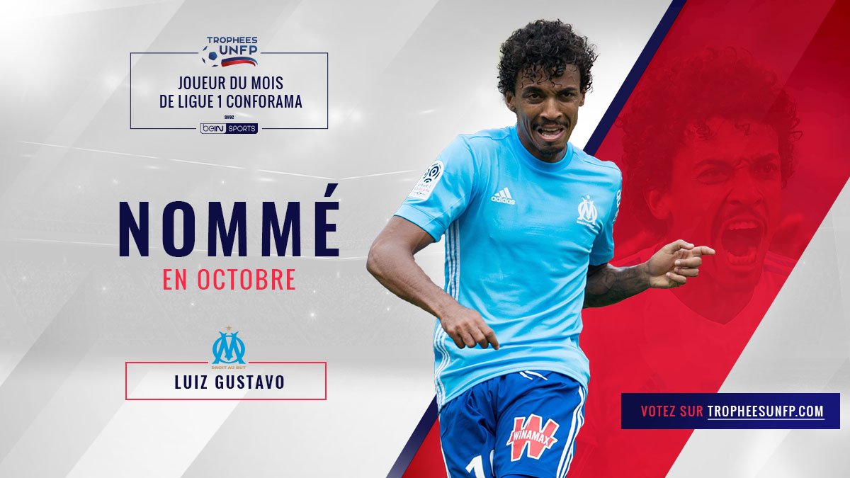 OM_Officiel's tweet photo. Après @SteveMandanda c'est au tour de @Lgustavo_19 d'être nommé pour le trophée de joueur du mois d'Octobre !

👉 https://t.co/I6CwWo8JfU https://t.co/jZrNzkVP9r