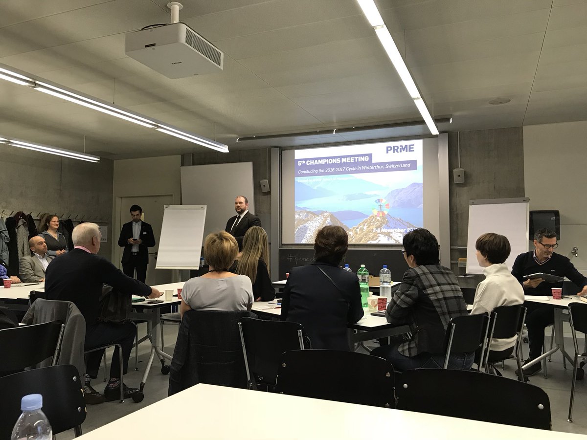 cbsPRME's tweet photo. Happy to be attending 5th #unprme Champions meeting at Zhaw School of Management and Law #prmechapterdach https://t.co/Xjg32NhYlF