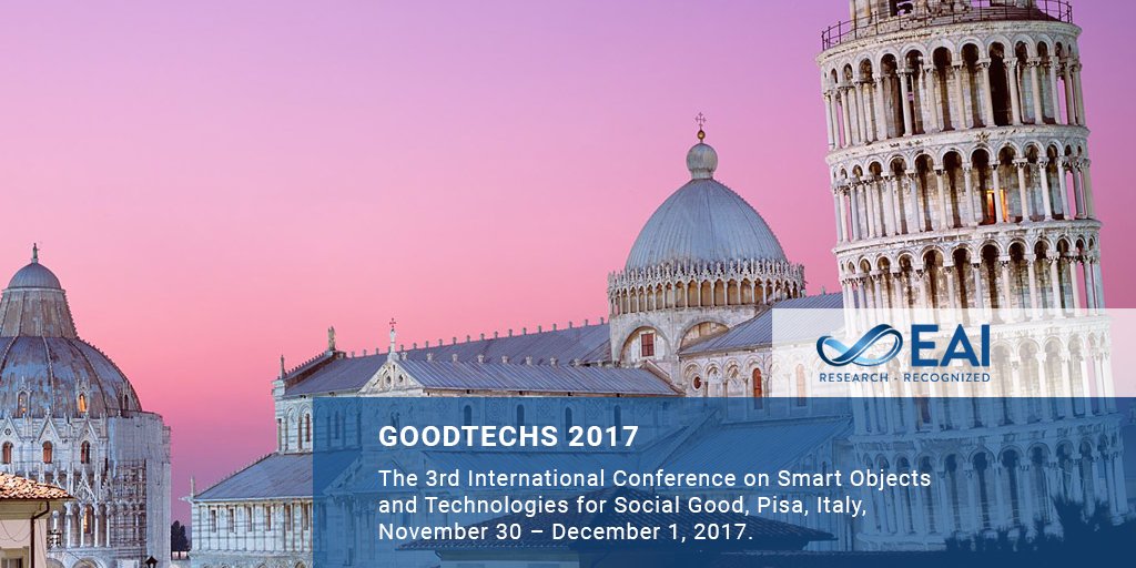 EAI_Social's tweet photo. Calling researchers in the field of social good #tech, #IoT #smartobjects
https://t.co/f4985qON66
#GOODTECHS2017
#ResearchRecognized ✔️ https://t.co/WjlDvkrljK