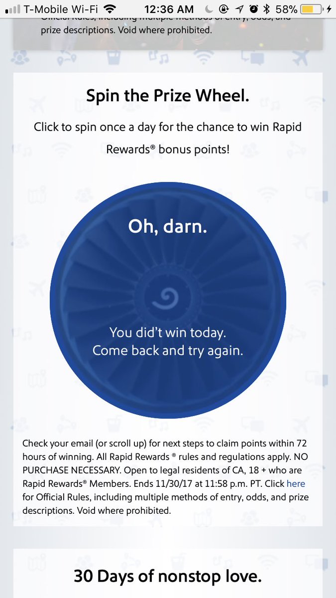 dyu51's tweet photo. @SouthwestAir just a heads up that you have a typo in your sweeps messaging (didn’t*)! Thanks for hosting this sweeps! #CaliforniaMillions https://t.co/P0yP1CtQ74