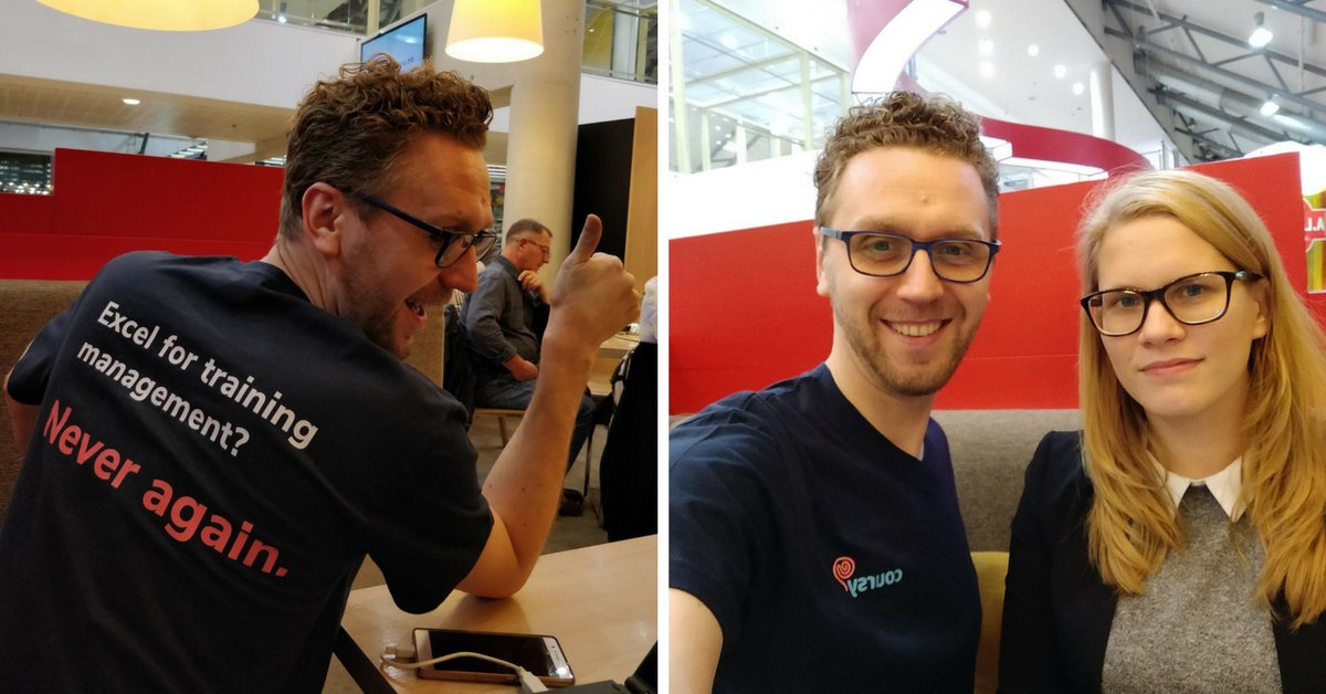 Coursyio's tweet photo. Hey everyone at @WebSummit ! Come and find our sweet faces and cool T-shirts from the HR &amp; Requitment Exhibition Area, booth number A545. https://t.co/8tY6tdU0hx
