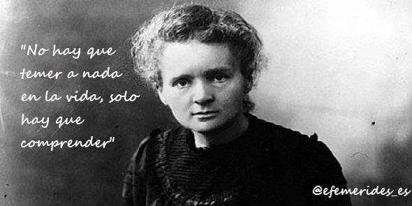 Un día como hoy, en 1867, nacía la científica Marie Curie, pionera en la radioactividad y Nobel en Física en 1903 y en Química en 1911.