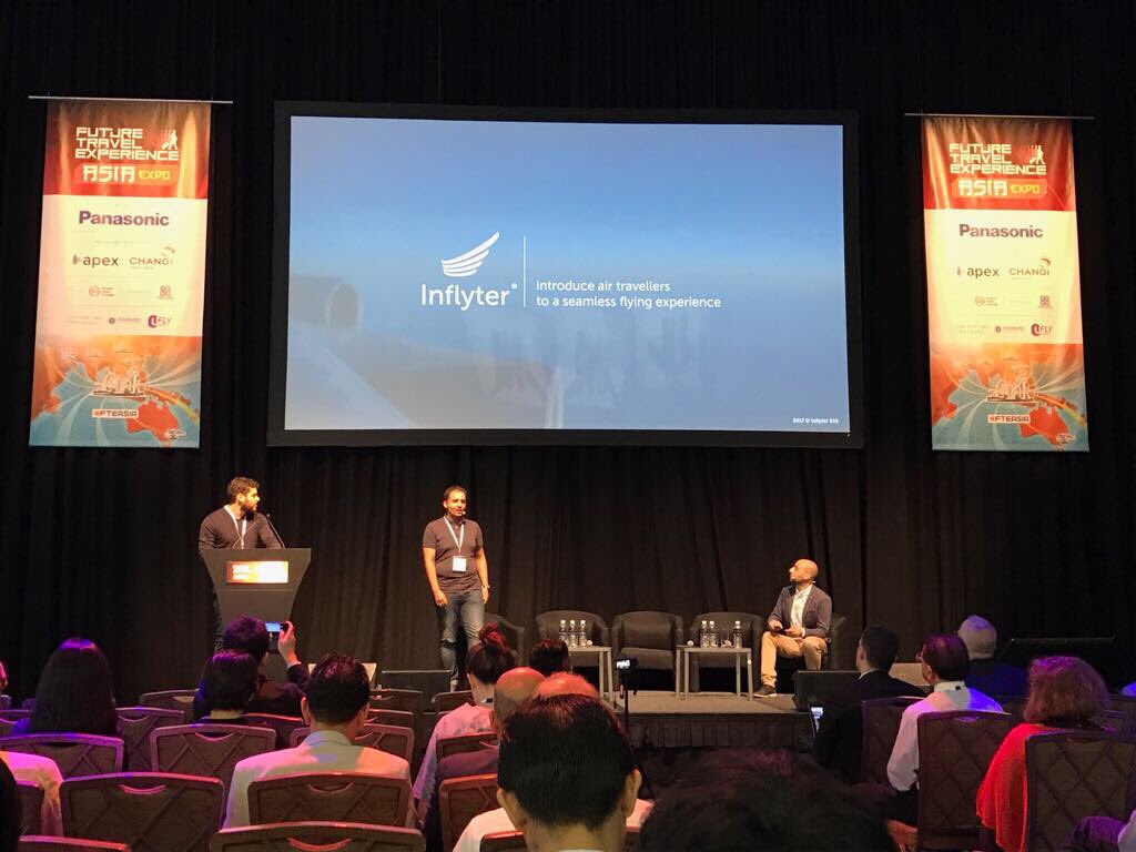 inflyter_live's tweet photo. Pitching our #PaxEx live at #FTEAsia, Singapore.
@starburstinnov, @FutureTravelX, many thanks for having us on stage! https://t.co/w2P3uJSV8r