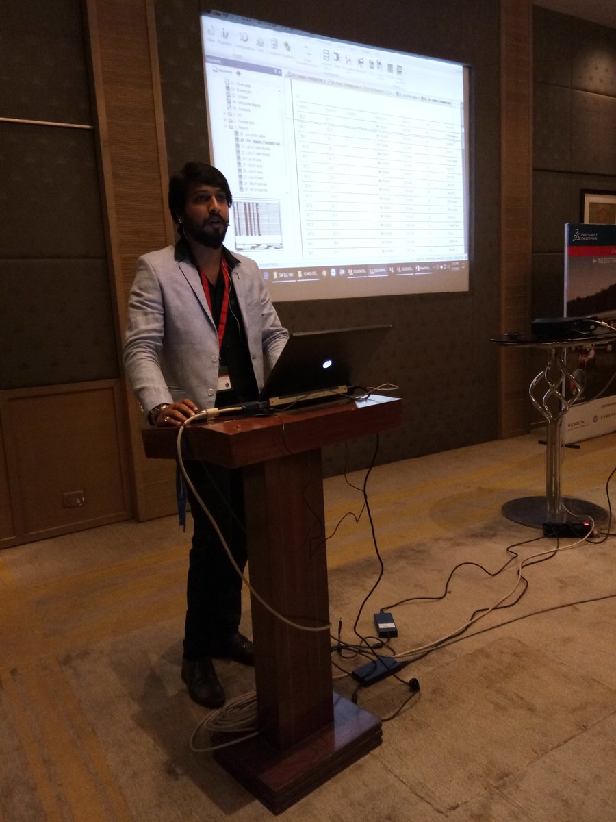 HarshUpasan's tweet photo. Track 2: Inegrate Electrical &amp; Mechanical designs. by Pradeep Gowda.

#SOLIDOWORKS2018
#SWLAUNCH18
@BEACON_India 
@SOLIDWORKSIndia https://t.co/08fOnp9NqM