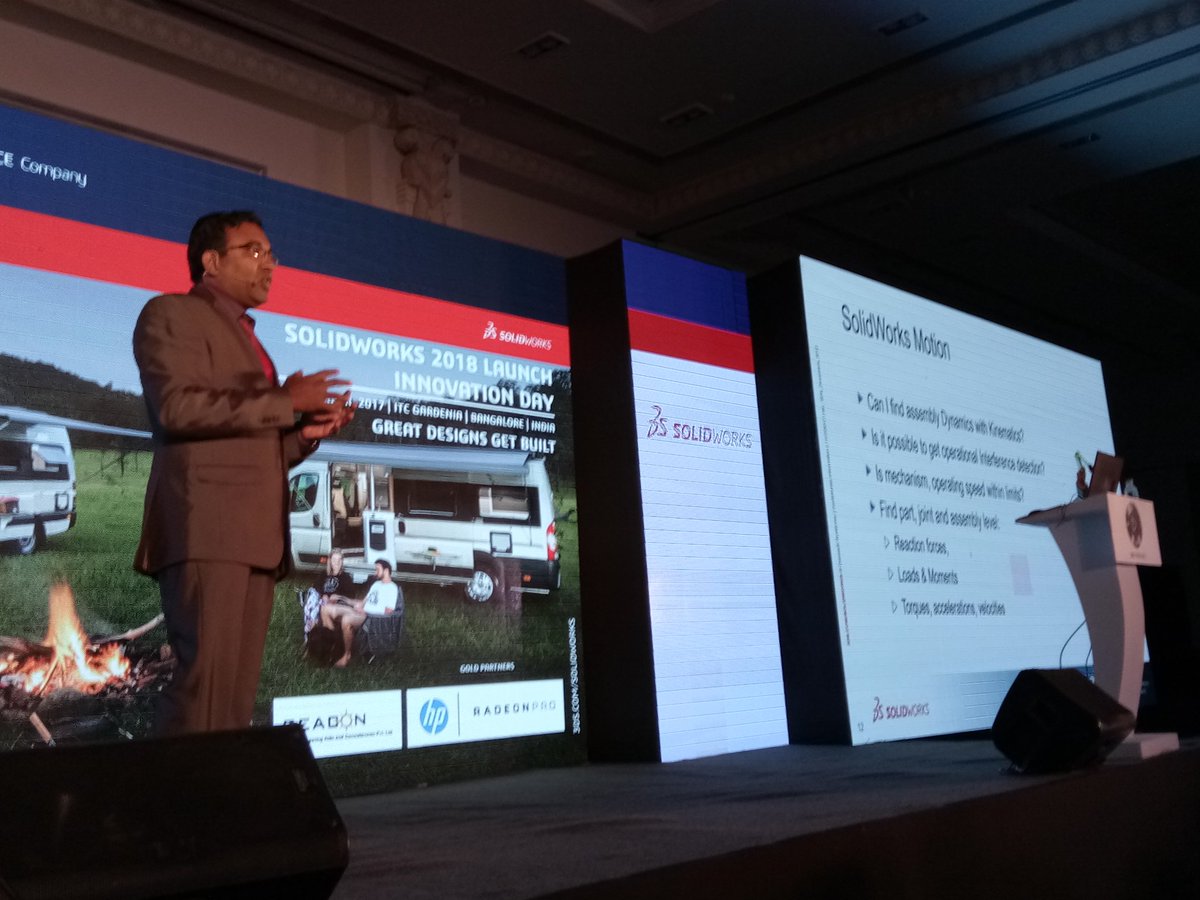 HarshUpasan's tweet photo. Track 1: Design better with proper 'Validation'. By Mr. Anoop Bagalkot. 

#SWLAUNCH18
#SOLIDWORKS2018
@BEACON_India 
@SOLIDWORKSIndia https://t.co/pvZ7C81Lbf
