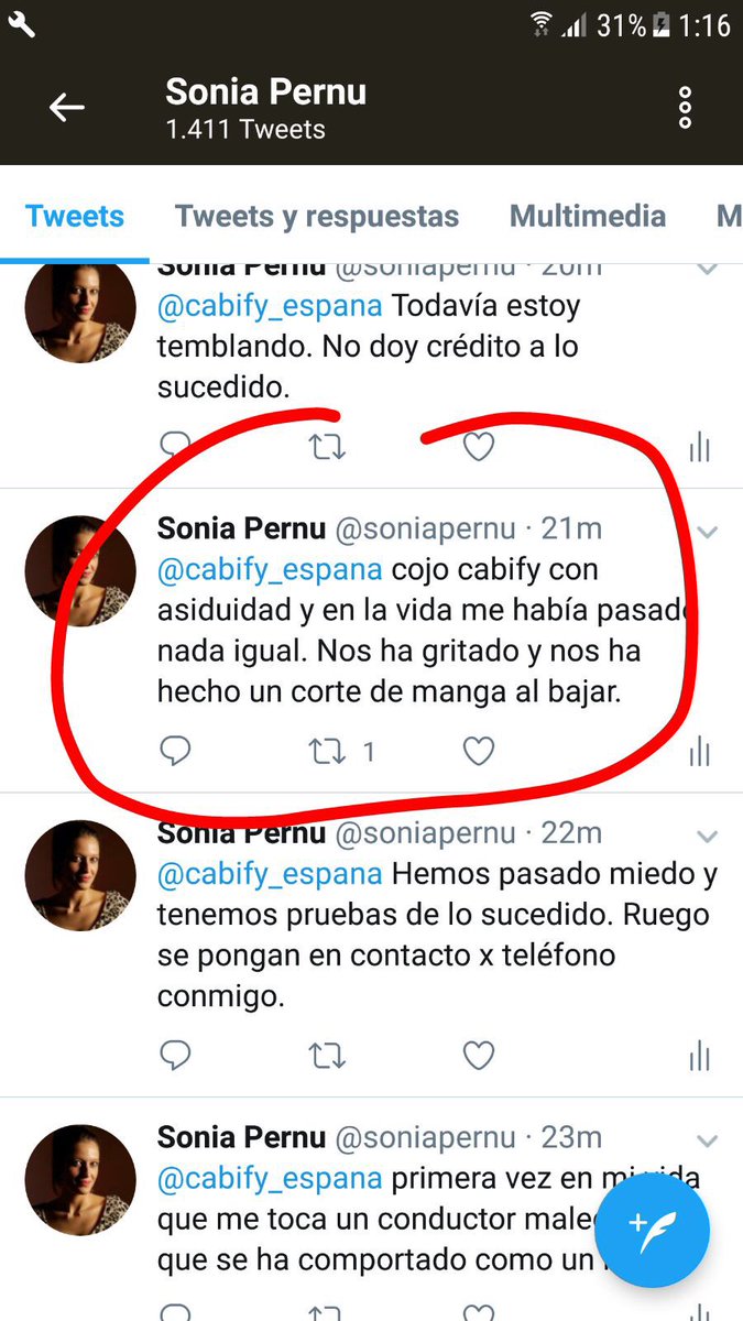 MariaLocandiere's tweet photo. @cabify_espana podéis contestar a @soniapernu #inaceptable https://t.co/Ij9bxB8NCf