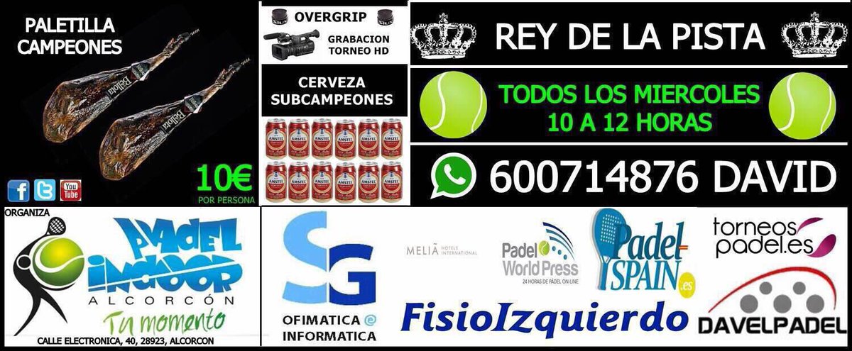 davelpadel's tweet photo. ¡Rey de la Pista Miercoles 8 de Noviembre de 10:00 a 12:00 Horas en Padel Indoor Alcorcon! ¡Paletilla para Campeones! ¿Te animas?
600714876 https://t.co/PRVCKKhxLo