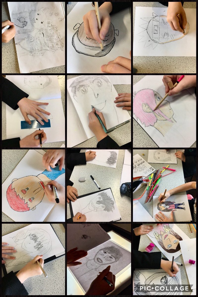 adeyfield_art's tweet photo. Some great manga work made by year 8s today with Miss Hime, well done! @AdeyfieldSchool #Adeyfieldschool https://t.co/tZ09xpa7YY
