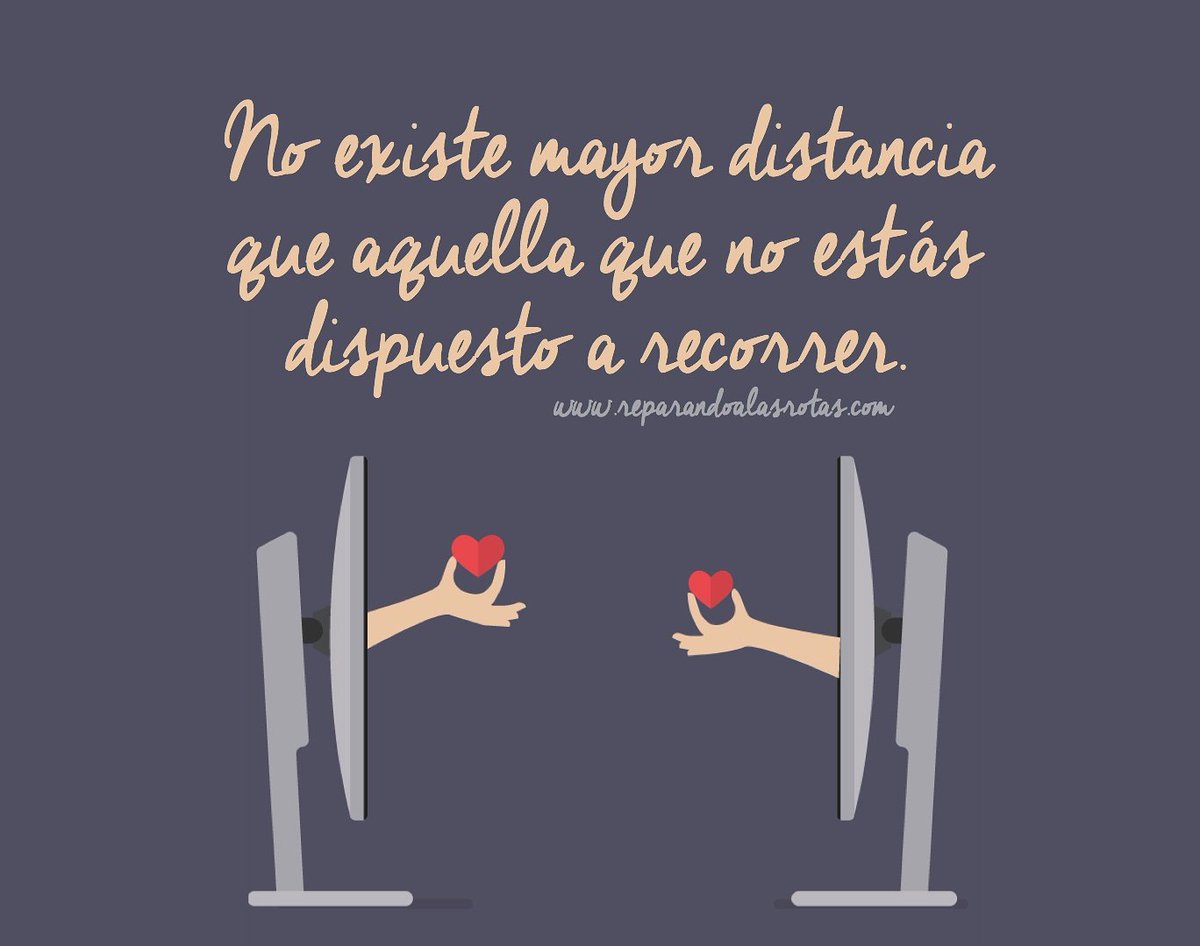 ReparandoAlas's tweet image. Que no te líen: lo que te separa de esa persona no son los kilómetros, sino las ganas y las excusas.
